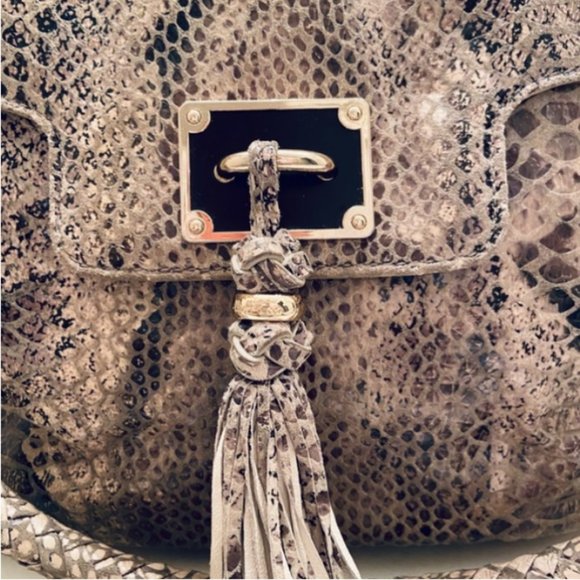 Elliot Lucca Beautiful Snakeskin/Python Print Handbag - Picture 4 of 14